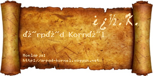 Árpád Kornél névjegykártya