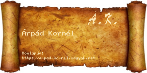 Árpád Kornél névjegykártya